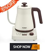 Electric Kettles, 1000W Gooseneck Electric Kettle with 6 Temperature Control Presets, 0.8L/27.05o...