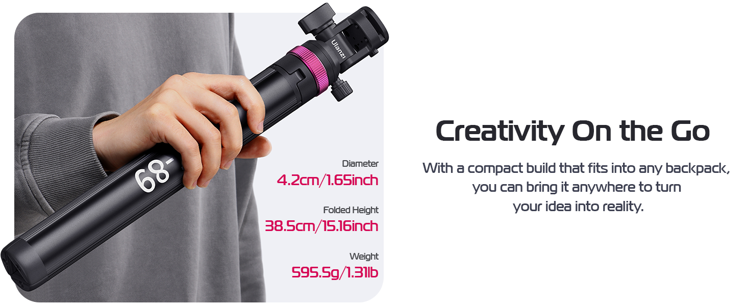 360° Ball Head Camera Phone Tripod for Camera Video Light Smartphone, Lightweight for Travel