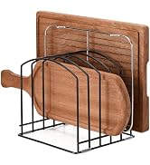 ziroland 5-Slot (One Size Slot) Cutting Board Organizer, Bakeware Organizer, and Kitchen Cabinet ...