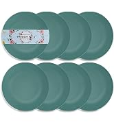 Homienly Dinner Plates Set of 8 Alternative for Plastic Plates Microwave and Dishwasher Safe Whea...