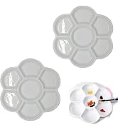 2Pcs White Porcelain Watercolor Palette - Washable Ceramic Paint Tray with Non-Stick Surface | Pr...