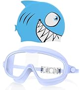 YLKJSWIM Kids Swim Goggles for 3-8 with Swim Cap, Swimming Goggles Cap Set with Anti-Fog Anti-UV ...