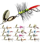 VMSIXVM Trout Lures Trout Spinners, Rooster Tail Trout Fishing Lures for Bass Salmon Pike, Fishin...
