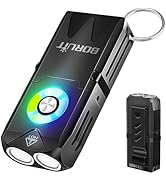 BORUIT EV25 Mini Flashlight with Clip, Small Flashlights Powerful 650 Lumens Bright, USB C Rechar...