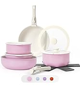 SODAY 15Pcs Pots and Pans Set Non Stick, Cookware Sets with Detachable Handle, Nonstick RV Kitche...