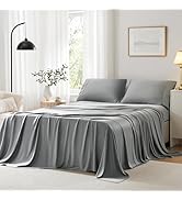 ACCURATEX Cooling Sheets King Size - Viscose Made from Bamboo, Luxury Cool Silky Sheet Set for Ki...