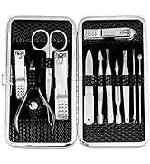 ZIZZON Manicure, Pedicure Kit, Nail Clippers Set of 12Pcs, Professional Grooming Kit, Nail Tools ...