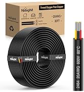 Nilight 30FT 20 Gauge 3 Conductor Electrical Wire Tinned Oxygen Free Copper Wire Red Black Yellow...