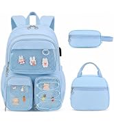ACESAK 3PCS Girls Backpack Set - Kawaii Ita Backpack Pins with Lunch Bag | Pin Display Backpack f...