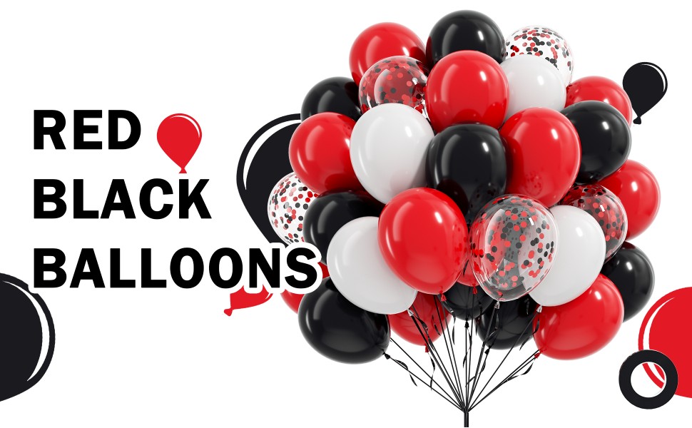 red black balloons