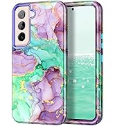 Btscase for Samsung Galaxy S22+/S22 Plus 5G Case, Marble Pattern 3 in 1 Heavy Duty Shockproof Ful...
