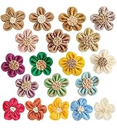 19 PCS Burlap Flowers Jute Flowers 4 Styles Natural Handmade Rustic Flower for Christmas Birthday...