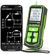 395FT Bluetooth Green Laser Measuring Tool with Angle Sensor, Huepar 1/16in Accuracy Laser Distan...