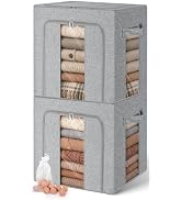 Cirhy Cashmere Sweater Storage Bags with Cedar, 2-Pack, Grey | Steel Frame, Breathable Fabric, Na...