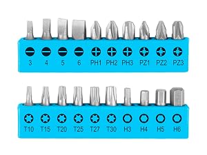 Hi-Spec 27 Piece Blue 4.8V Electric Cordless Power Screwdriver & Bit Set