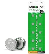 DURNERGY SR621SW Watch Battery 10 Pcs, AG1 Battery Watch Batteries 364 363, Alkaline Coin Button ...