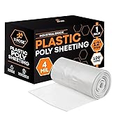 Xpose Safety Clear Plastic Sheeting – 12' x 100' Roll – Heavy Duty 4 Mil Poly Sheet – Waterproof,...
