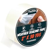 FixZilla Window Sealing Tape for Winter 2 Inch x 90 Feet Clear Window Insulation Tape Seal for Cl...