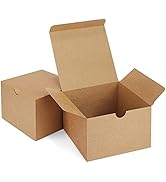 Eupako Brown Gift Boxes 5x5x3.5 25 Pack Kraft Paper Gift Boxes with Lids for Gifts, Crafting, Wed...