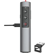 Rechargeable Presentation Clicker for Laptop PowerPoint, USB-A USB-C Presentation Pointer, Wirele...