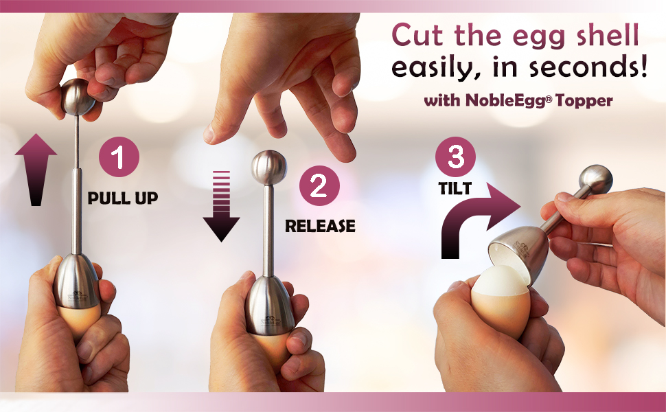 Noble egg topper cutter for soft boiled eggs