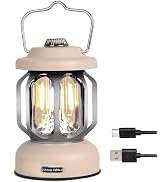 SEAMAGIC Rechargeable LED Camping Lanterns, Vintage Camping Lights Battery Operated, Portable Ret...