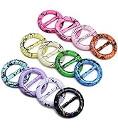 SEMINI 12PCS T-Shirt Clips 1 inch T Shirt Plastic Round Shape Fashion Scarf Clip Ring with Assort...