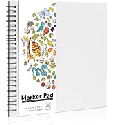 135lb/200gsm Marker Paper Pad, 8.3×8.9in Double Sided Bleedproof Sketch Pad, 30 Sheets Art Paper ...