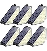 TECKNET Solar Step Lights for Outside, 2 Modes Brightness Adjustable, 24 LEDs Solar Stair Lights ...