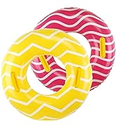 2 Pack Inflatable Pool Tubes with Handles, 39” Inner Tubes for Floating, Round Pool Float, Beach ...