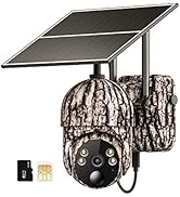 Ebitcam 4G LTE Cellular Trail Cameras Include SD&SIM Card (Verizon/AT&T/T-Mobile)&Solar Panel, Wi...