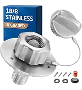 KES All Metal RV Water Inlet Connection with Check Valve, 18/8 Stainless Steel RV City Water Inle...