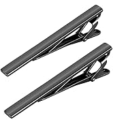 Roctee 2 Piece Tie Bars For Men 2.4 Inch, Classic Tie Clip Business Wear Suit Neckwear Holder Chr...