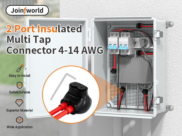 Insulated Multi Tap Connector 2 Port Aluminum to Copper Wire Connectors 4-14AWG