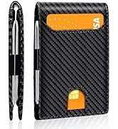 XZVXZV Slim Wallet for Men,Money Clip Minimalist Card Wallet RFID Blocking Front Pocket Bifold Me...