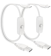 RGBZONE 2Pcs 6.6FT 5V USB Type C Switch Extension Cable, USB A to Type C Male Power USB Charging ...