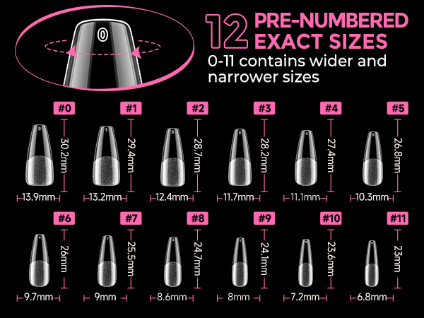 12 sizes to fit all your nails