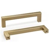 Goldenwarm 30 Pack 5 Inch Champagne Bronze Cabinet Pulls, Kitchen Handles | Square Pulls, Stainle...