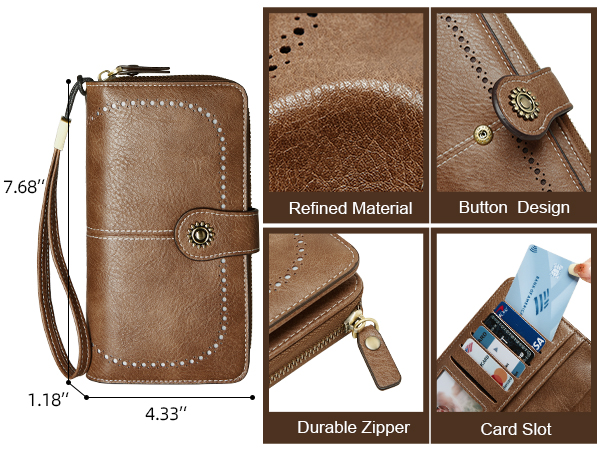 Large women's wallet compared with your Phone, is convenient for work, dating, shopping, traveling.