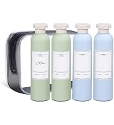 ASEVAT 8.8 oz/4 Pcs Leak Proof Travel Bottle with Flip Cap, Shampoo and Conditioner Bottle Set, R...