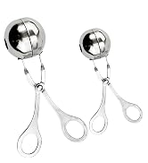 LEEFONE 2 PCS Stainless Steel Meat Baller Tongs, Meatball Scoop Maker for Meatball, Cake, Ice Cre...