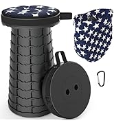 ALEVMOOM Portable Telescoping Collapsible Stool with Cushion & Bag, Retractable Folding Stool for...