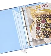 40Pcs 3 Hole Punched Magazine Holders, Magazine Organizer, 3 Ring Binder Insert Strips, Transluce...