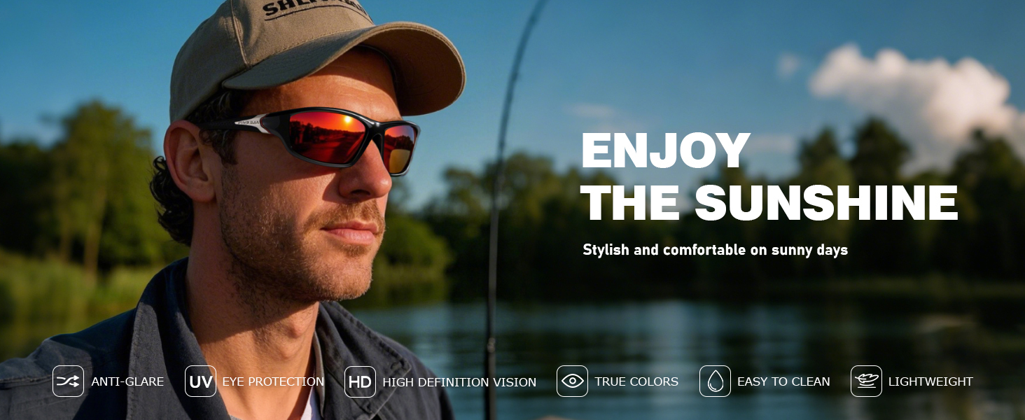 Sports Polarized Sunglasses For Men Cycling Driving Fishing UV400 Protection