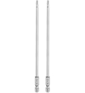 HARFINGTON 2pcs T15 Torx Bit 1/4" Hex Shank 6" Long S2 Steel Magnetic Tamper Resistant Star Bits ...