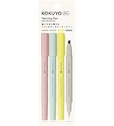 KOKUYO Me Marking Pen, 2-Way Highlighter Pen, Soft Color Marker, 4-Color Set of Taupe Rose, Fraga...