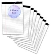 Legal Pads 5 x 8 Inch Notepad, 8 Pack Note Pads College Ruled Perforated Memo Pad for Work Study ...