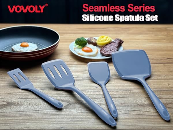 seamless series silicone spatula set blue