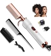 Hot Comb,Travel Curling Iron Double Voltage 110-240V with European Plug Adapter,12 Temp Settings ...
