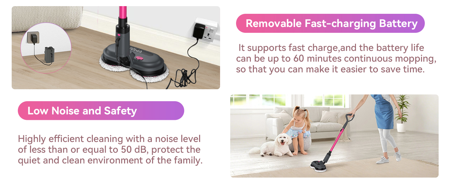 detachable battery mop light weight